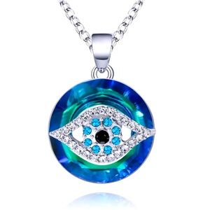 Silver evil eye necklace